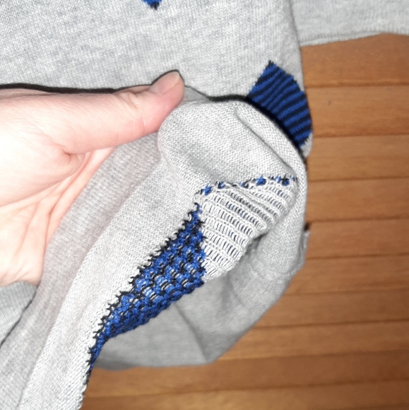 Grey 3/4 Sleeves Shirt with Embellished Hearts - Picture 7 of 9